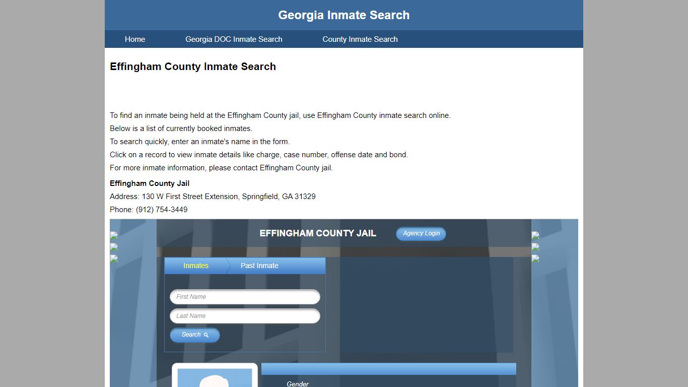 Effingham County Jail Inmate Search