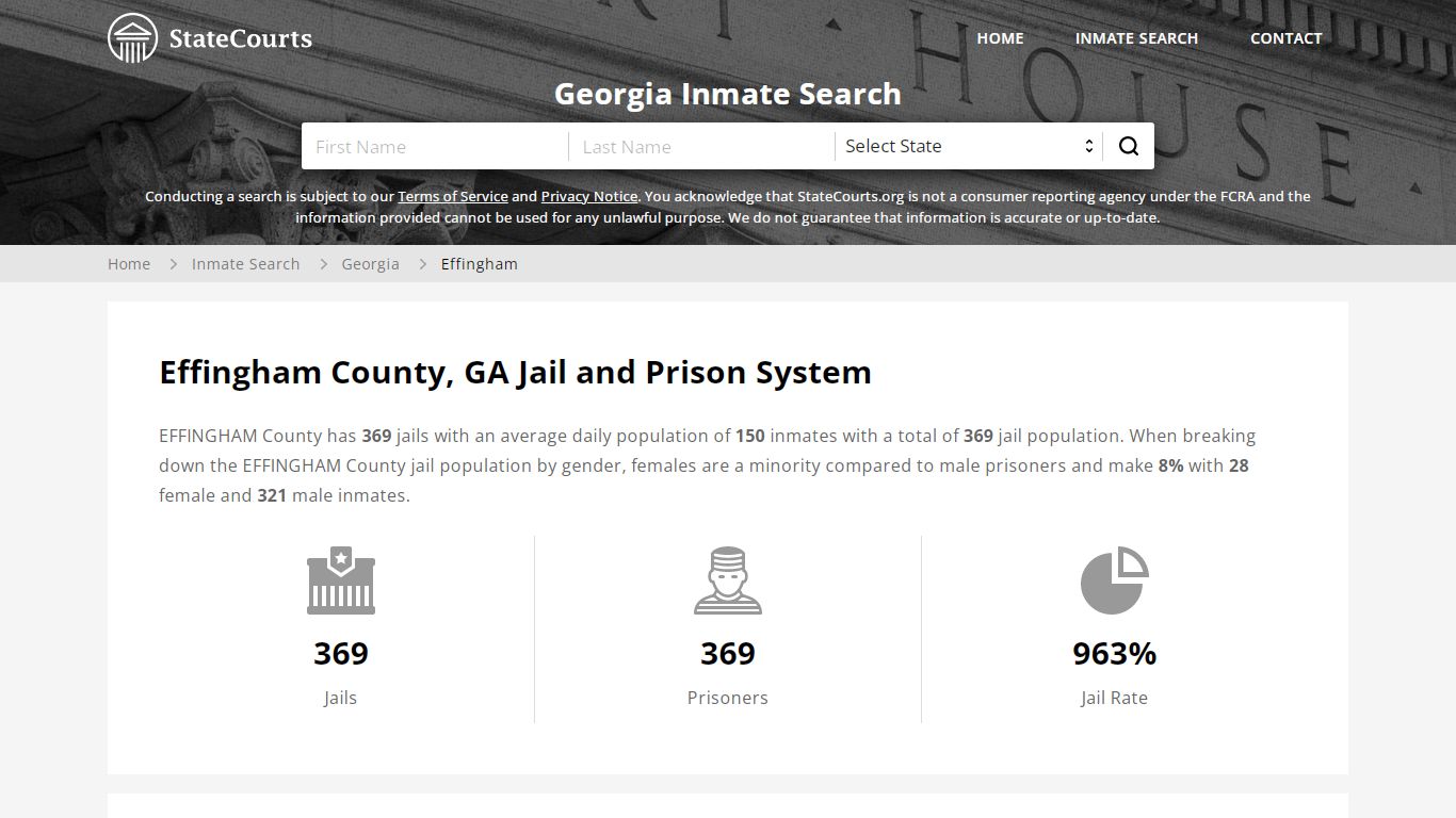 Effingham County, GA Inmate Search - StateCourts